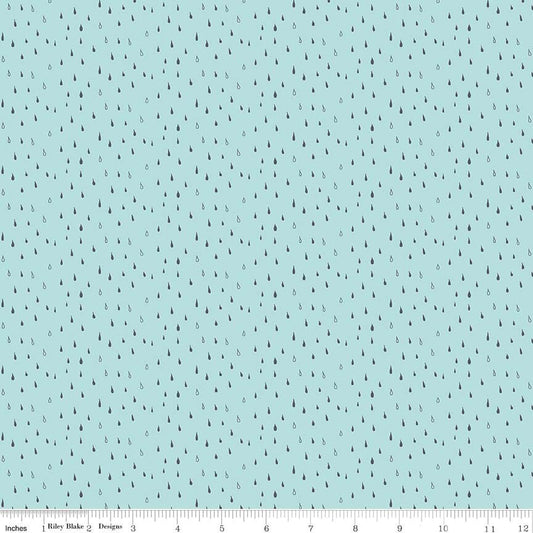 Abbie by Sue Daley Raindrop Aqua C7716-AQUA Cotton Woven Fabric