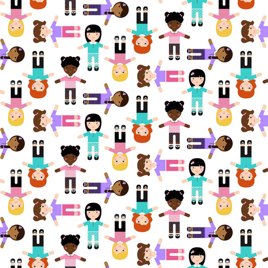 Girls of The World Around the World 22335-10 Cotton Woven Fabric