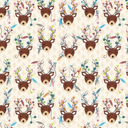 Floral Deer on Foam C6788-WAYFoam Cotton Woven