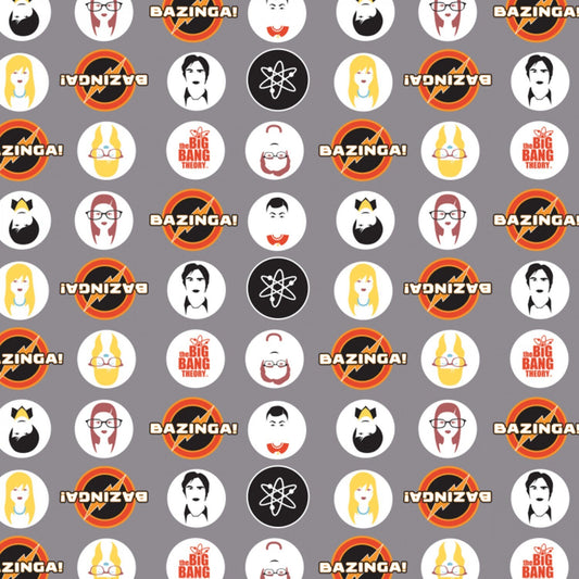 Big Bang Theory Multi Characters Cotton Woven Fabric