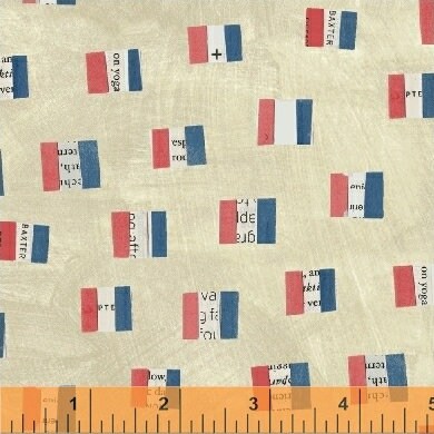 Wonder by Carrie Bloomston Flags on White 50518-1 Cotton Woven Fabric