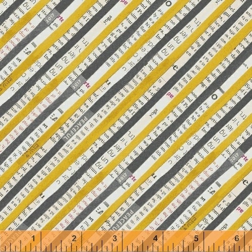 Wonder by Carrie Bloomston Yellow Gray White Stripe 50519-5 Cotton Woven Fabric