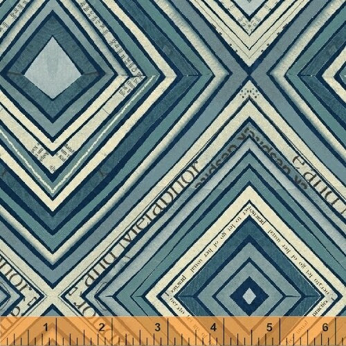 Wonder by Carrie Bloomston Zig Zag Blue 50520-2 Cotton Woven Fabric