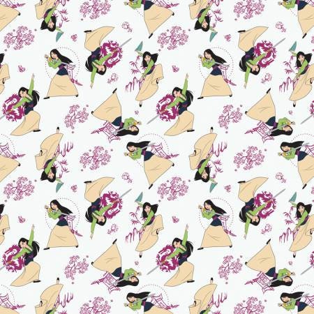 Licensed Disney Princesses Princess Mulan 85100407-01 Cotton Woven Fabric