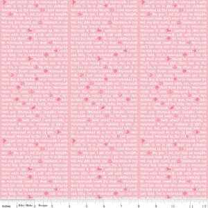 Lets Be Mermaids by Melissa Mortenson Pink Shell Phone c7614-pink  Cotton Woven Fabric