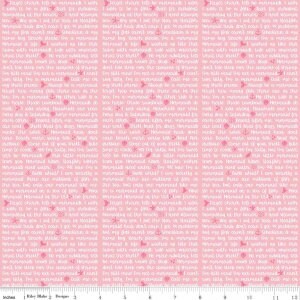 Lets Be Mermaids by Melissa Mortenson Pink Shell Phone c7614-pink Cotton Woven Fabric