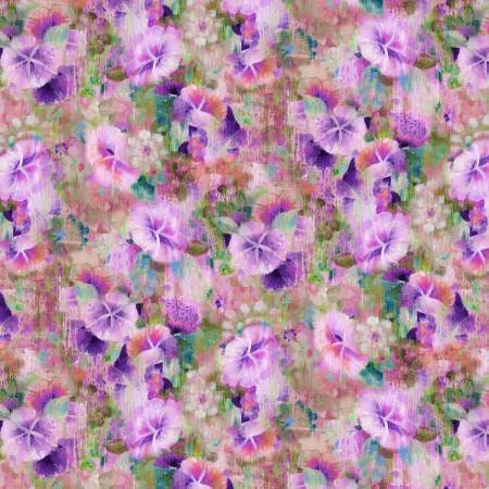 Bohemian Dreams by Danhui Nai Boho Flowers Purple  89194-674 Cotton Woven Fabric