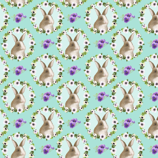 Hoppy Easter by AJ Watercolor Studio Bunny Faces 9424-16 Cotton Woven Fabric