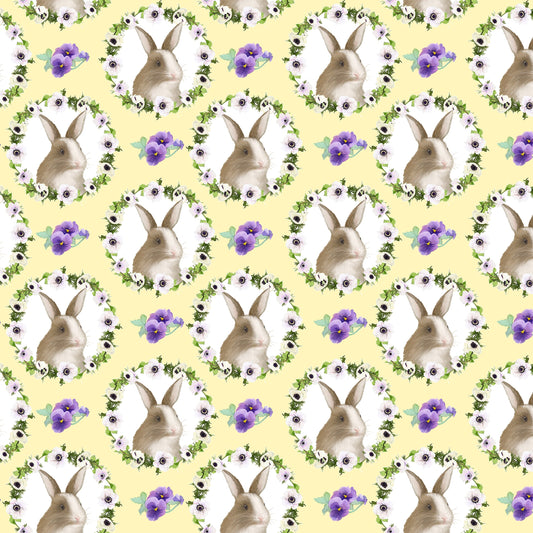 Hoppy Easter by AJ Watercolor Studio Bunny Faces 9424-44 Cotton Woven Fabric