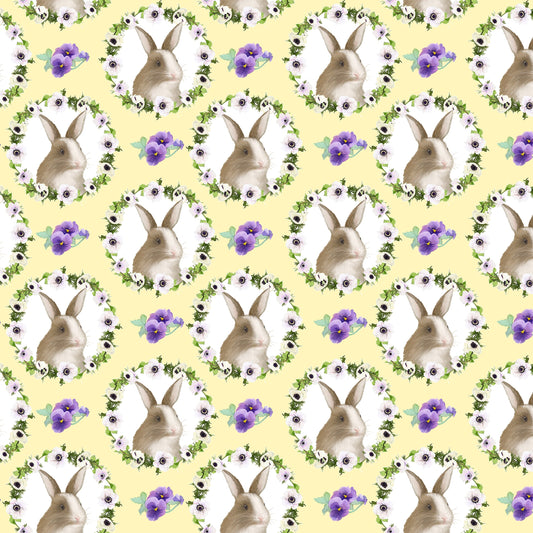Hoppy Easter by AJ Watercolor Studio Bunny Faces 9424-44 Cotton Woven Fabric