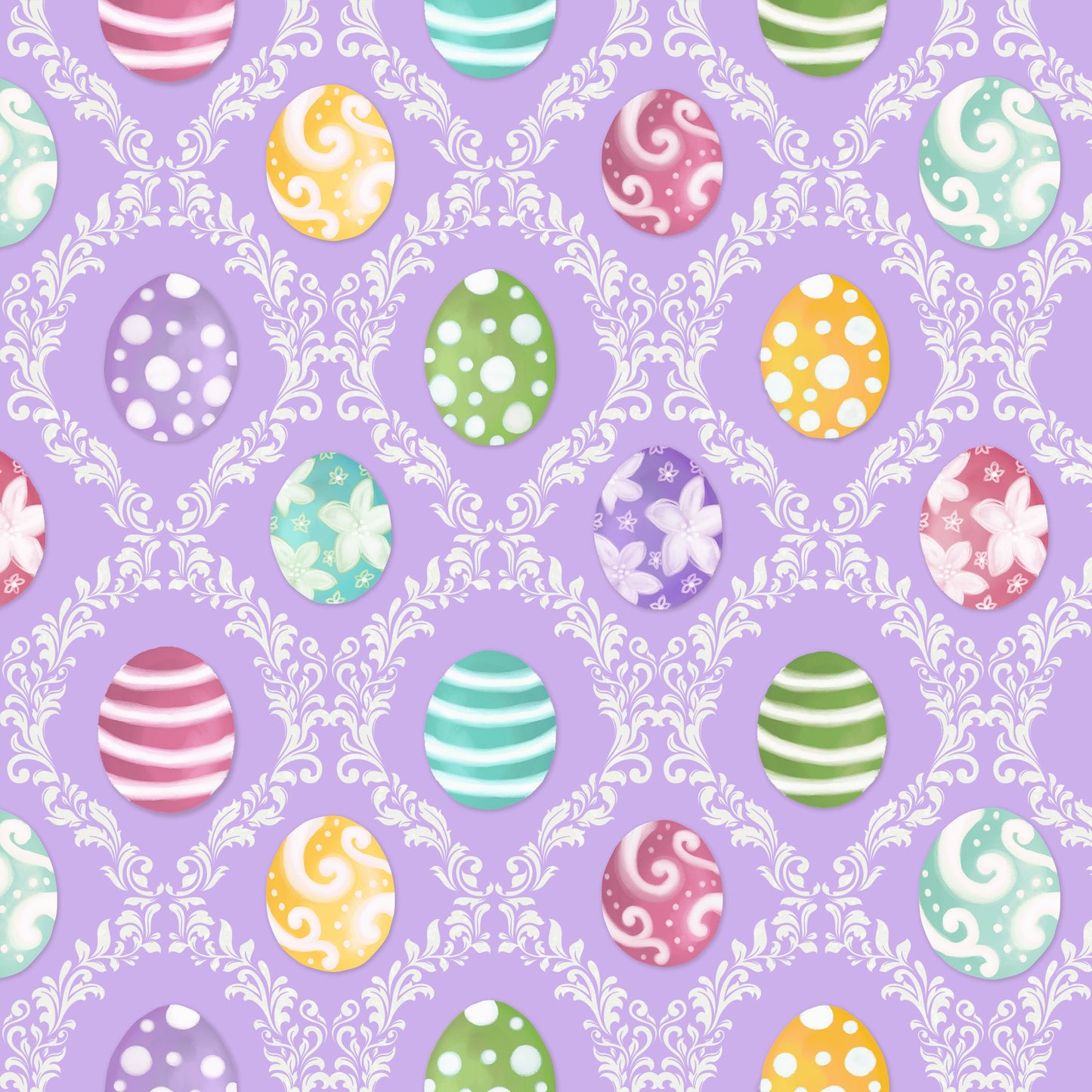 Hoppy Easter by AJ Watercolor Studio Easter Egg Harlequin 9525-44 Cotton Woven Fabric