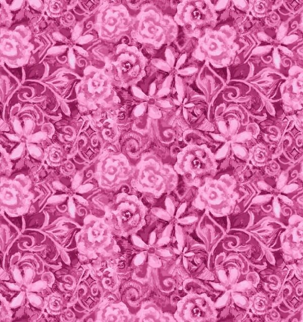 Papillon Parade by Janice Gaynor Pink Tonal Floral 9369-22 Cotton Woven Fabric