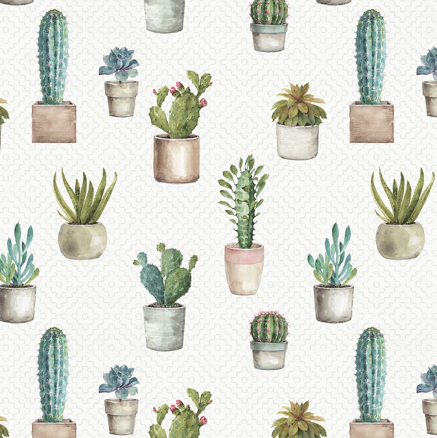 Cactus Garden by Lisa Audit Natural Cactus Verde LA01788C1 Cotton Woven Fabric