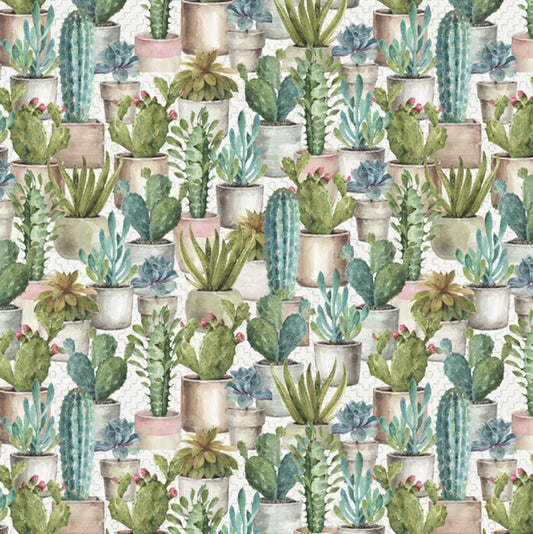 Cactus Garden by Lisa Audit Cream Cactus Garden  LA02048C1  Cotton Woven Fabric