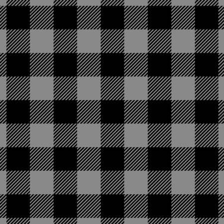 Grey / Black Buffalo Plaid Cotton Flannel Fabric