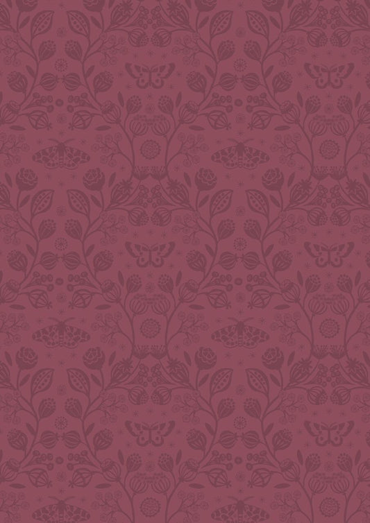 Winter Garden A319.3 Winter Garden Mono Claret Cotton Woven Fabric