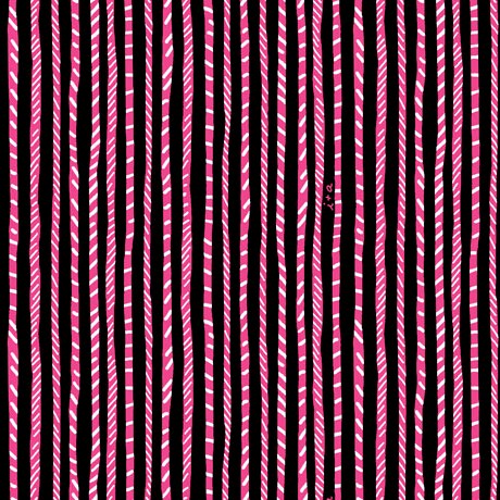 Sugar Rush Black Swizzle Stripe Cotton Woven Fabric