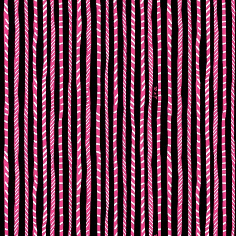 Sugar Rush Black Swizzle Stripe Cotton Woven Fabric 26888J