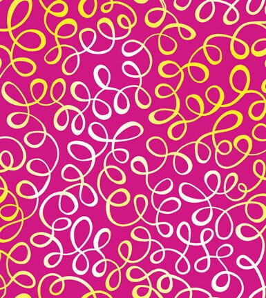 Sew Sassy White Swirls on Pink 26787P Cotton Woven Fabric