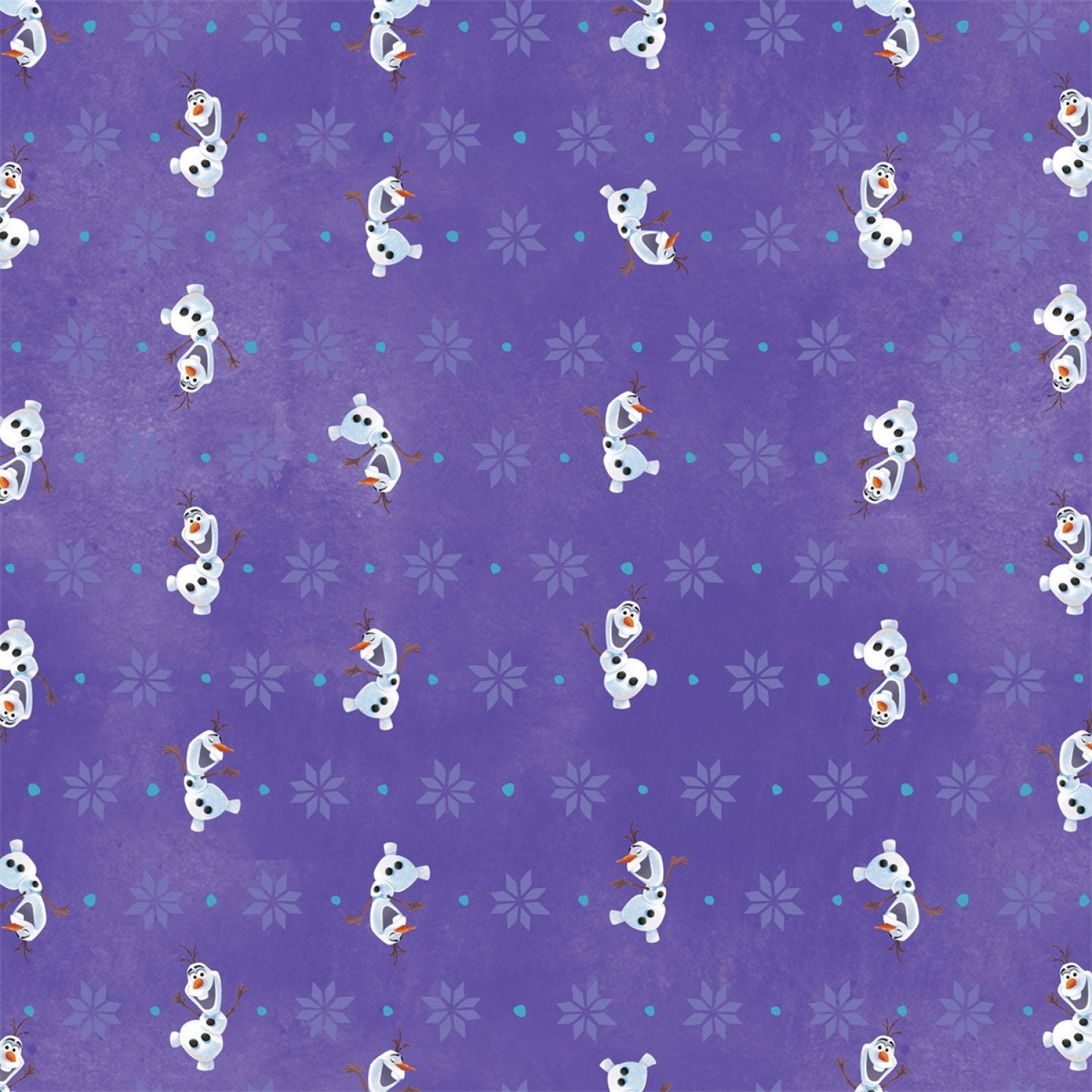 Olaf's Frozen Adventure Olaf on Purple 85190408J-01 Digitally Printed Cotton Woven Fabric