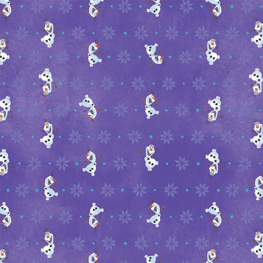 Olaf's Frozen Adventure Olaf on Purple 85190408J-01 Digitally Printed Cotton Woven Fabric