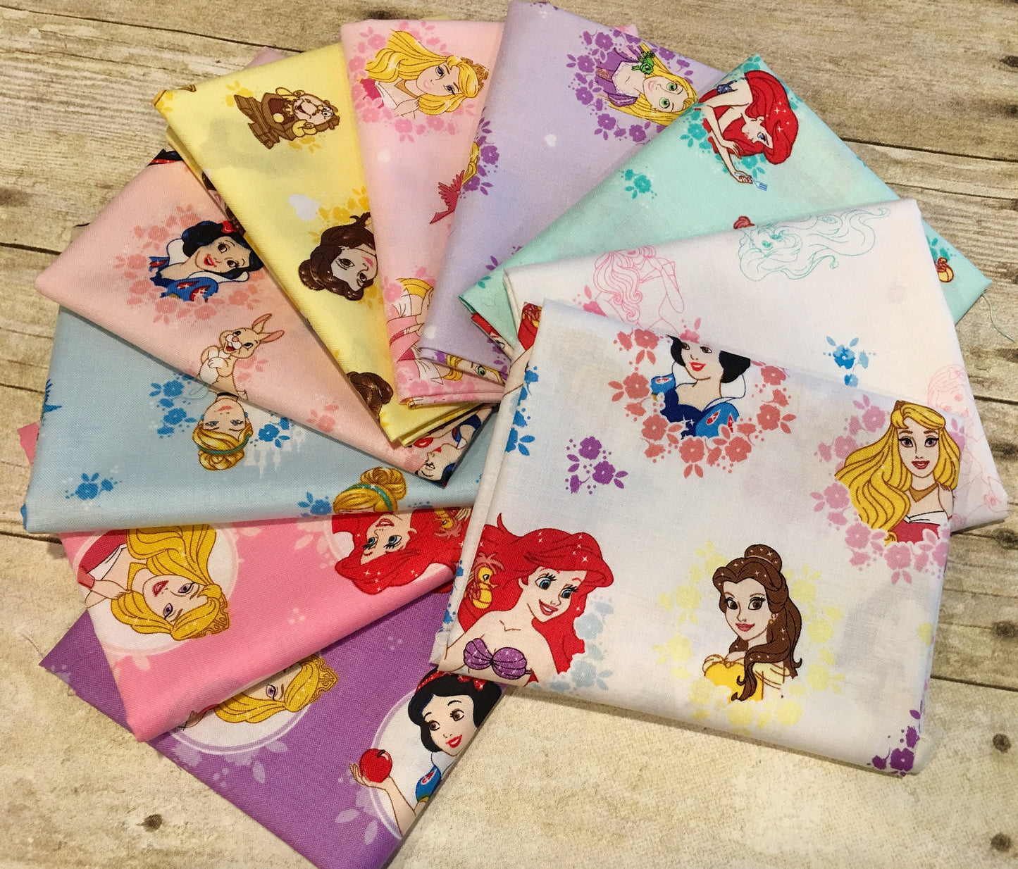 Licensed Disney Forever Princess Golden Belle in Wreaths Cotton Woven Fabric