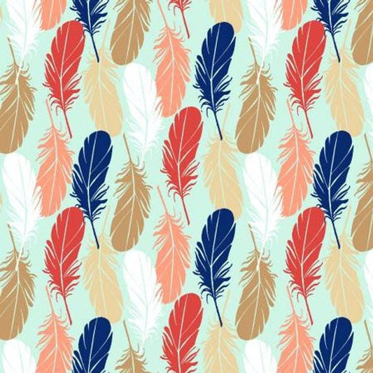 Pachua Mint Feathers 12942-Mint Cotton Woven Fabric