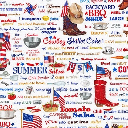 Kiss The Cook by Mary Lake Thompson Americana Kiss the Cook AMKD-18203-202 Cotton Woven Fabric