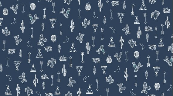 Llamaste Desert Symbols on Poseidon Stella-1176-Poseidon Cotton Woven Fabric