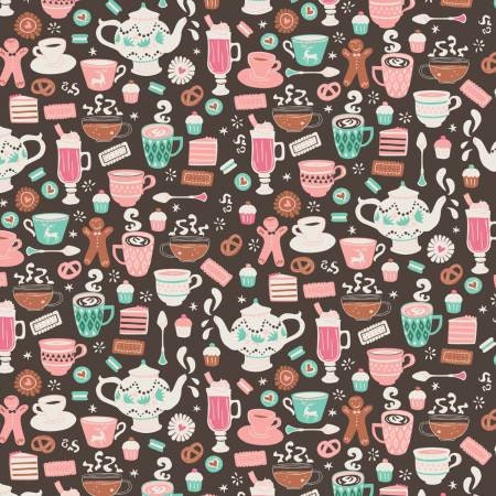 Gingerbread Bakery by Paula McGloin Chocolate Delights Chocolate 42170101-01 Cotton Woven Fabric