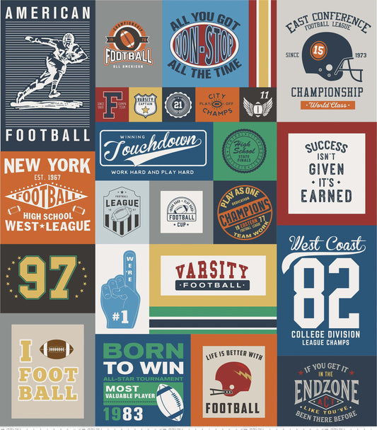 Varsity Football 56" x 64" Panel Cotton Woven Panel