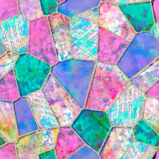 In the Meadow by Connie Haley Stained Glass 14496-MULTI Digitally Printed Cotton Woven Fabric