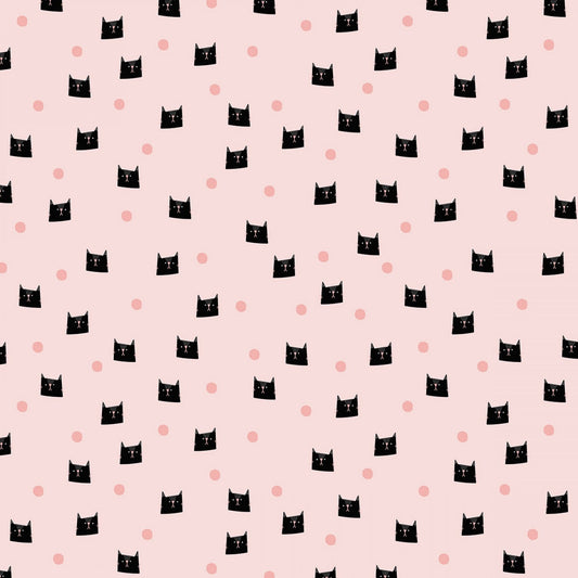 Meow and Forever by My Mind's Eye Dots Pink C7844R-PINK Cotton Woven Fabric