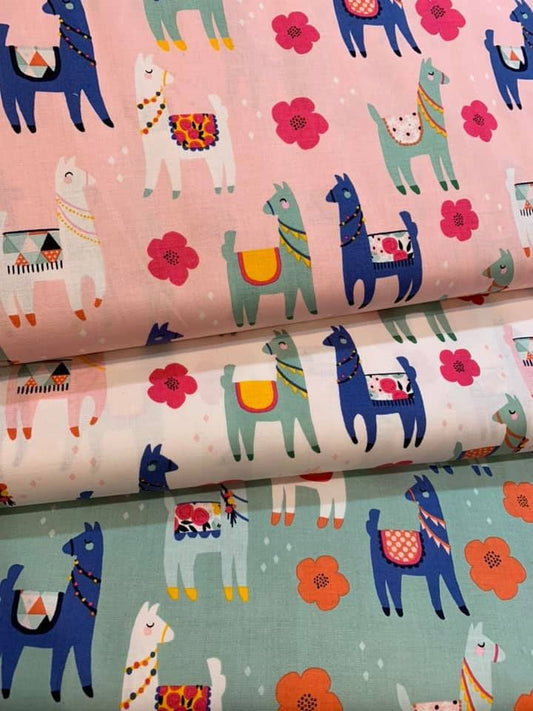 Llamas by My Mind's Eye Novelty Mint C9009-MINT Cotton Woven Fabric