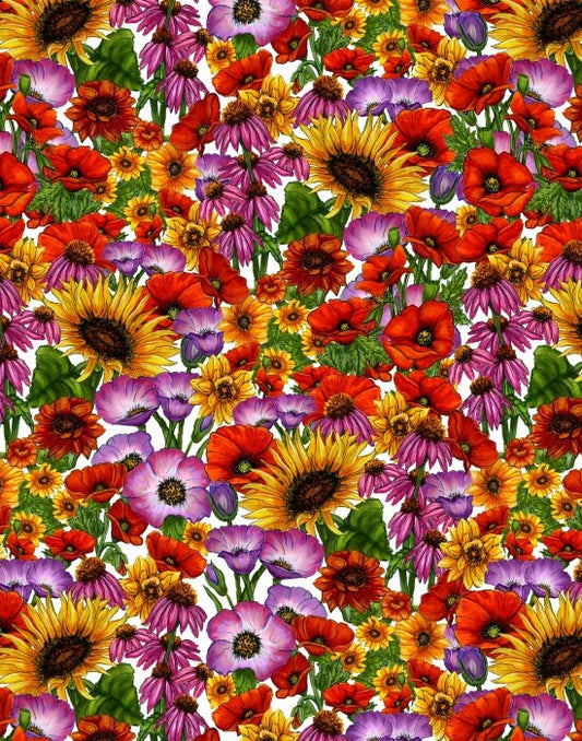 Prairie Lane By Lennie Honcoop MIxed Floral  9522-55 Cotton Woven Fabric