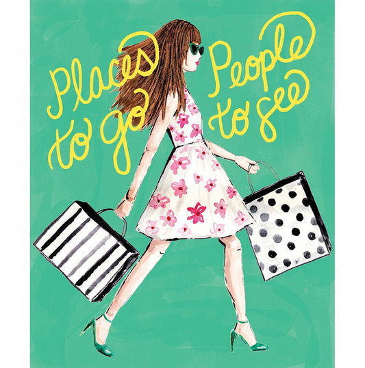 City Girl Digital by Sara B Aqua Places to Go 36" Panel  26180109JP-1 Digitally Printed Cotton Woven Panel