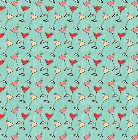 City Girl Digital by Sara B Aqua One Cosmo Please 26180103J-1 Digitally Printed Cotton Woven Fabric