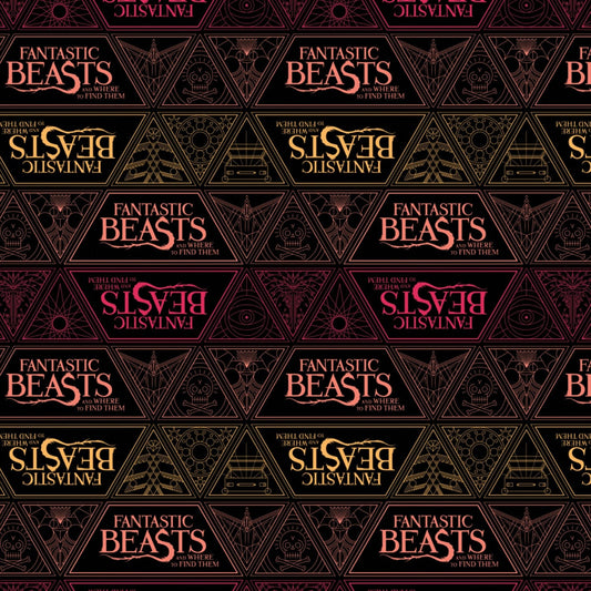 Licensed Fantastic Beasts Triangle Gradient Orange Cotton Woven Fabric