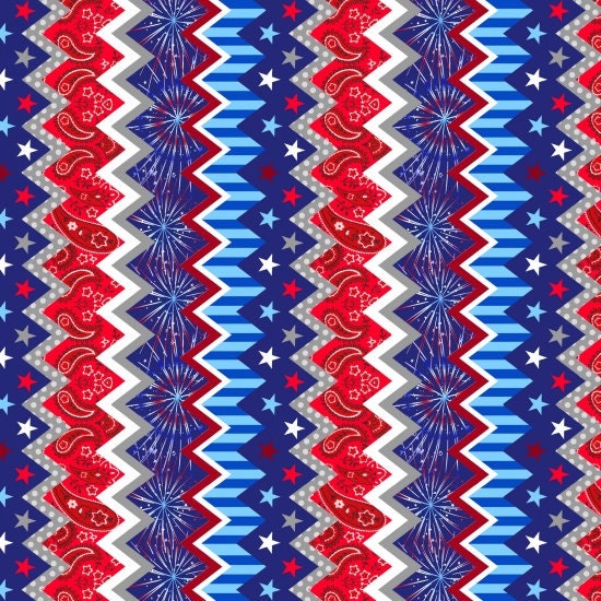 America Home of the Brave by Sharla Fults Chevron Stripe 4624-87 Cotton Woven Fabric