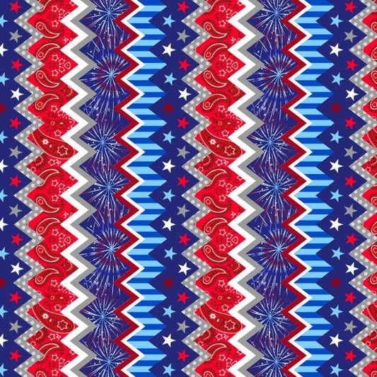 America Home of the Brave by Sharla Fults Chevron Stripe 4624-87 Cotton Woven Fabric