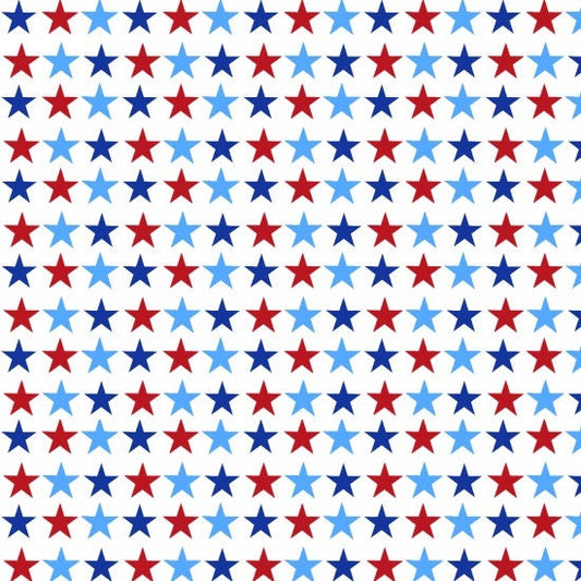 America Home of the Brave by Sharla Fults Small White Stars 4630-1 Cotton Woven Fabric
