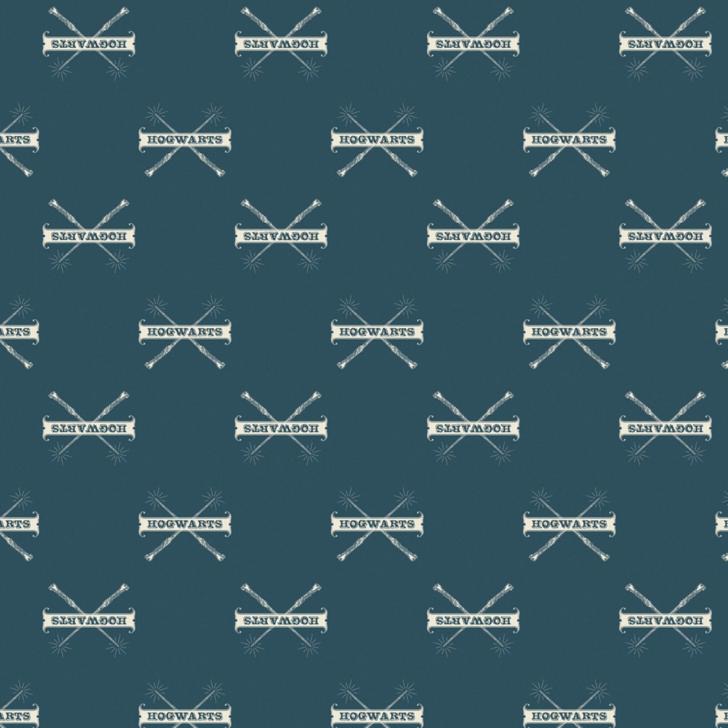 Licensed Wizarding World Teal Hogwarts & Wands Harry Potter 2380012702 Cotton Woven Fabric