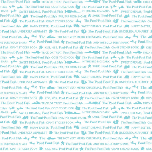 Licensed Pout Pout Fish Stories White C8252R-WHITE Cotton Woven Fabric