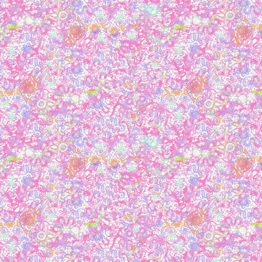 Groovy Girls by Masha D'yans Raspberry Collage Y2615-74 Cotton Woven Fabric