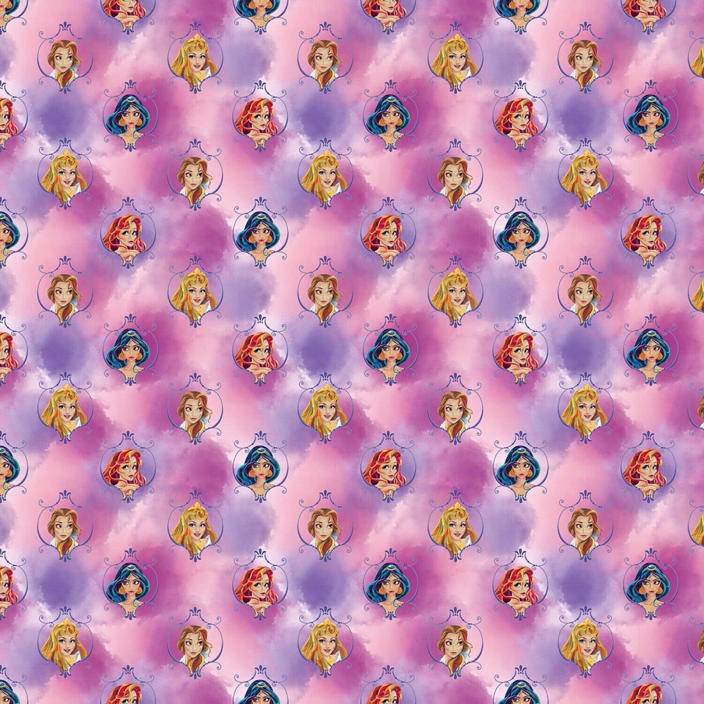 Disney Princess Jasmine, Belle & Ariel 678271600715 Licensed Cotton Woven Fabric