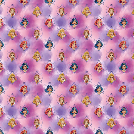 Disney Princess Jasmine, Belle & Ariel 678271600715 Licensed Cotton Woven Fabric