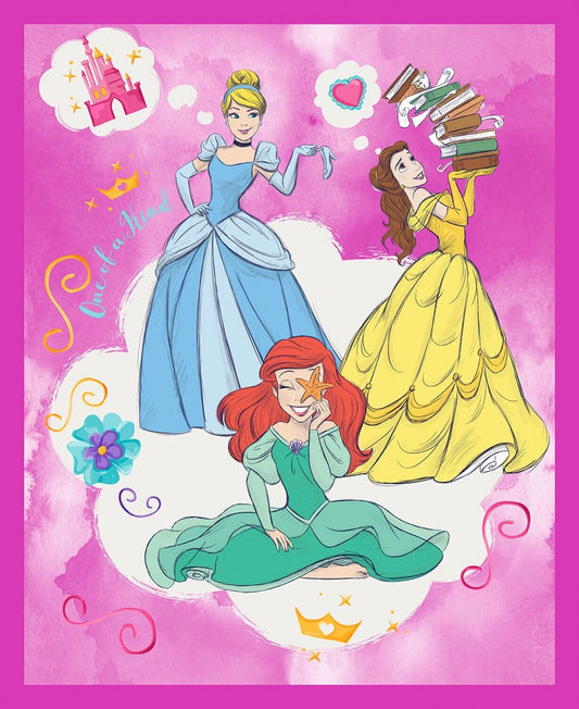 Disney Princess One of a Kind 36" Panel  677987350715 Licensed Cotton Woven Panel