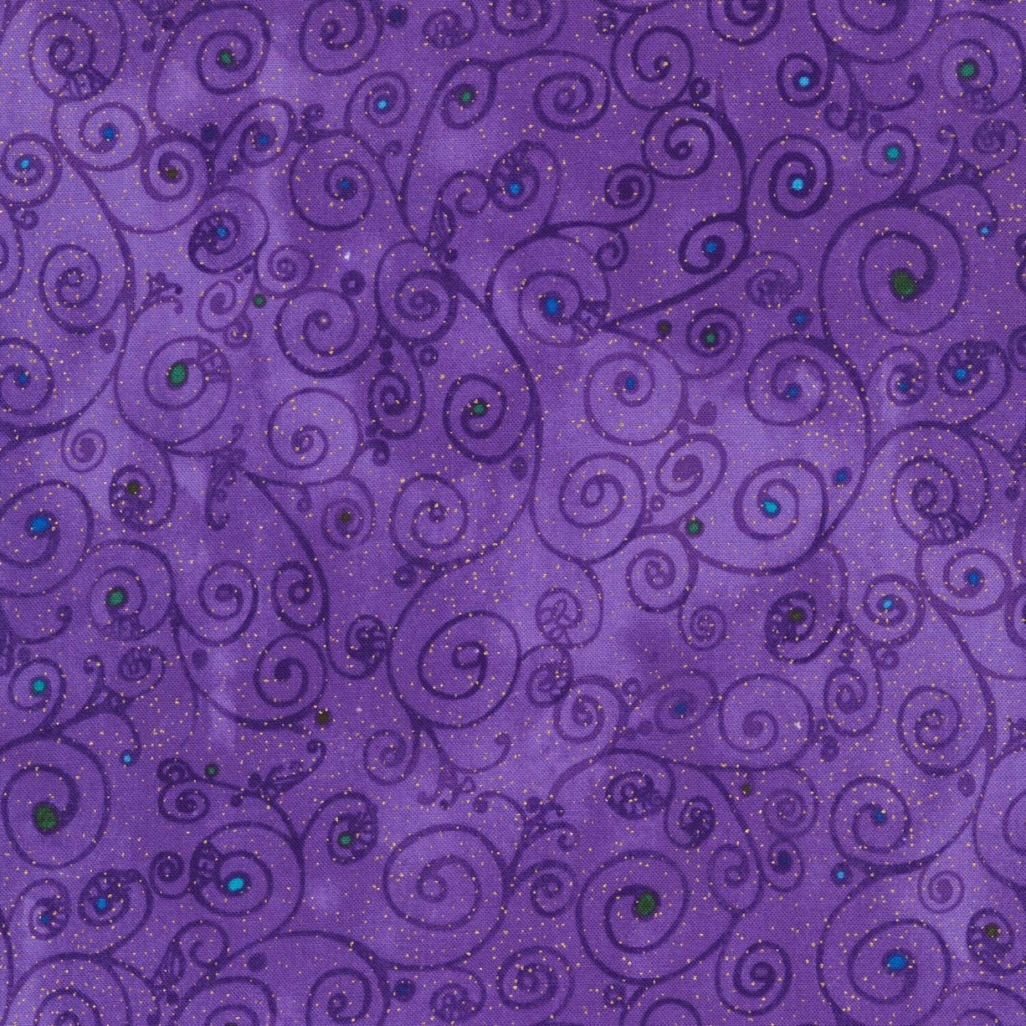 Purple Scroll Plume CM6414-PRPL w/Metallic Cotton Woven Fabric