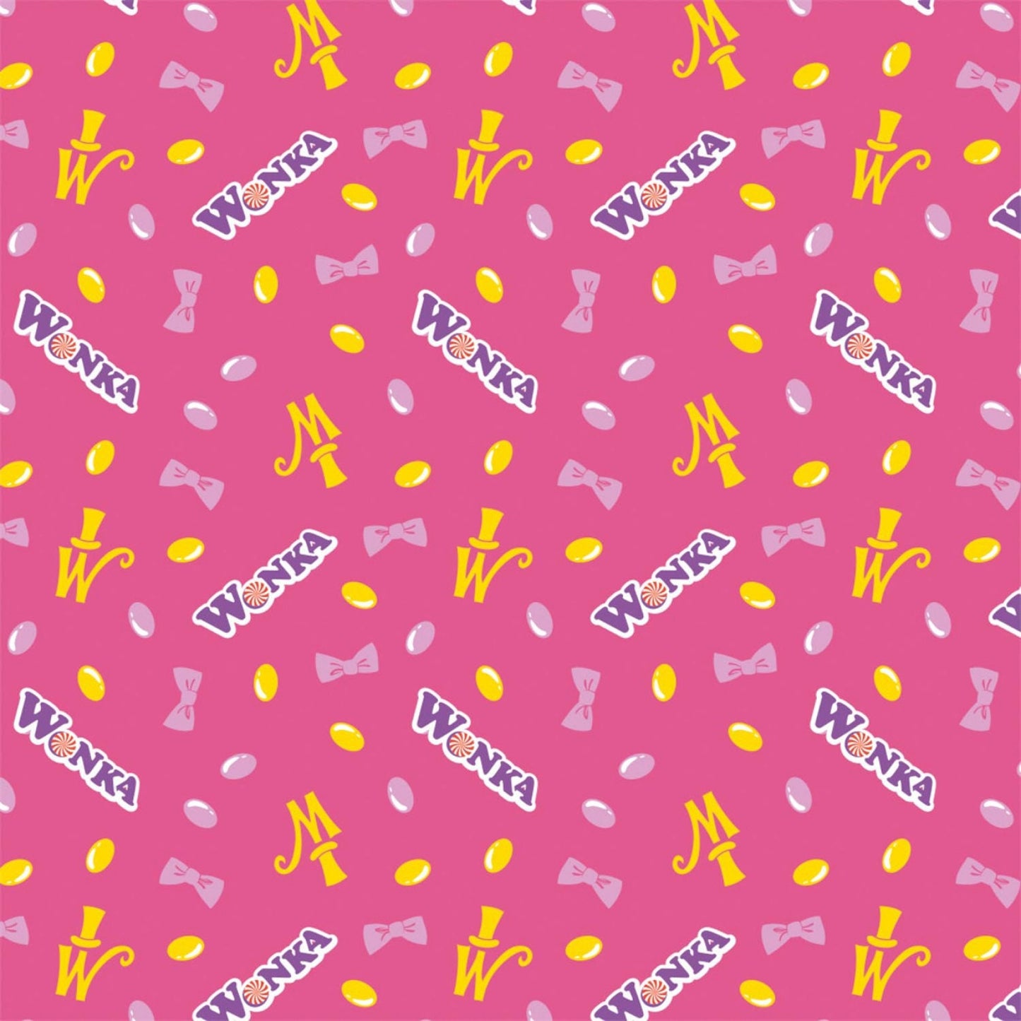 Licensed Willy Wonka and The Chocolate Factory Pink Willy Wonka Jelly Beans  23230108-3 Cotton Woven Fabric