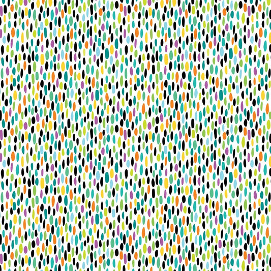 Feathers and Foliage by Pink Chandelier White/Multi Dots 70460-176 Cotton Woven Fabric